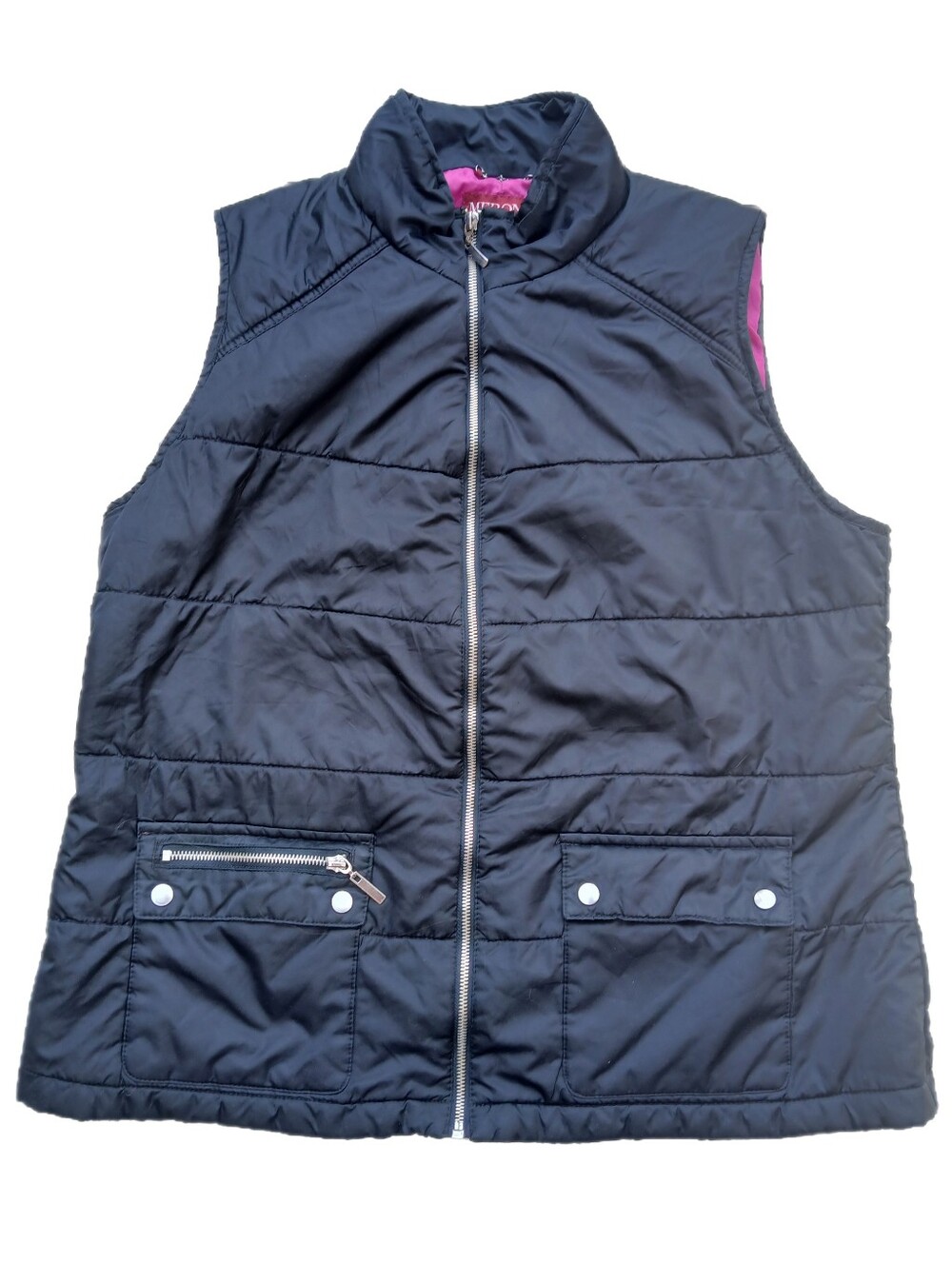 Merona Black Puffer Vest W/ Silver Hardware | Sz XXL